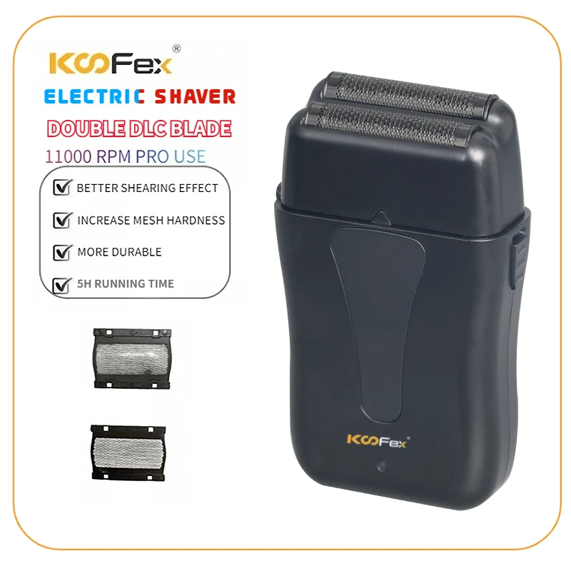 Mens Smooth Hair Shaver Beard razor 11000 RPM High Speed Electric Dlc coating Foil Shaver Dual Blade Hair Cutting Machine