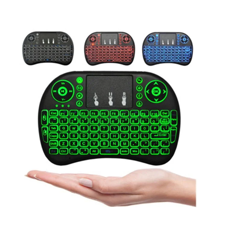 2021 Горячая продажа подсветка 2,4 GHz i8 Мини Беспроводная клавиатура сенсорная панель i8 air fly мышь клавиатура с подсветкой для android tv box