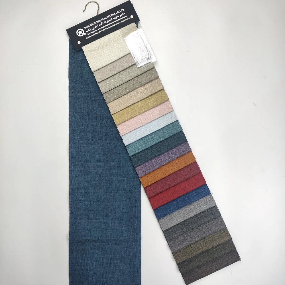 Factory new style multicolor hemp fabric 100% polyester imitation linen look fabric for sofa