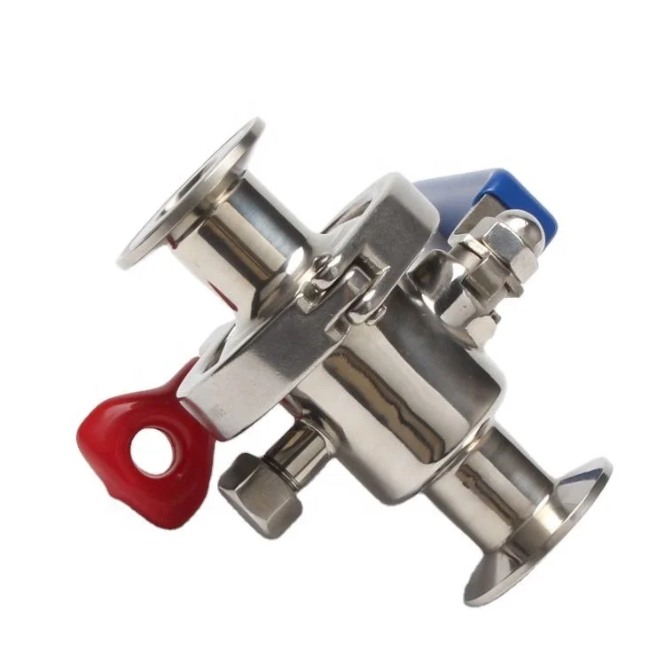 Industrial Hydraulic Manual Tri Clamp Connection Water Oil Gas Sanitary 316L Stainless Steel Ball Valve With Drain Outlet