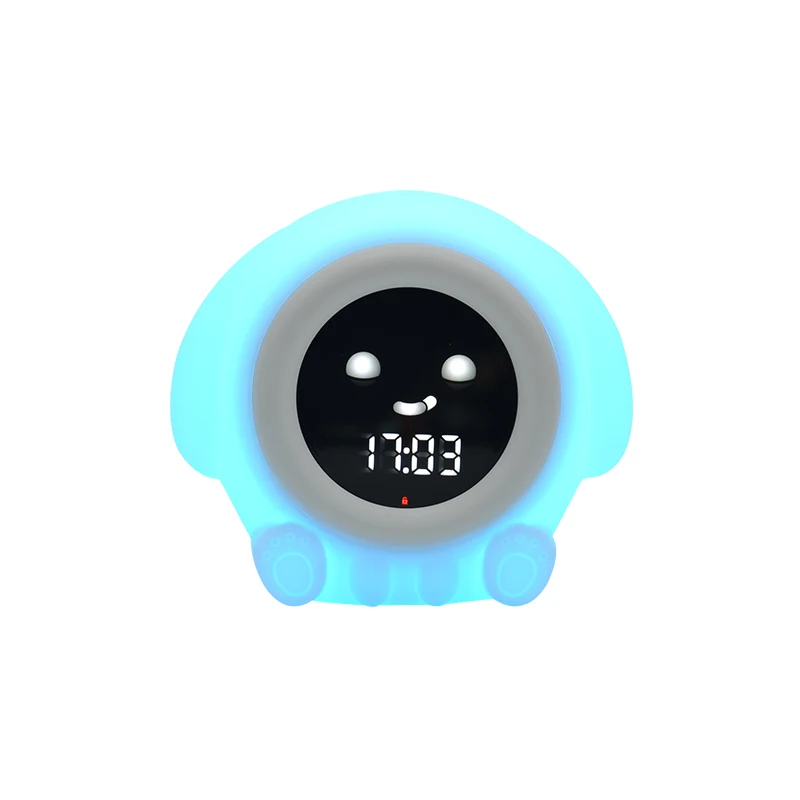 Silicone night light with white noise machine puppy clock bedroom for children baby nursery soothing gift night lamp for kid