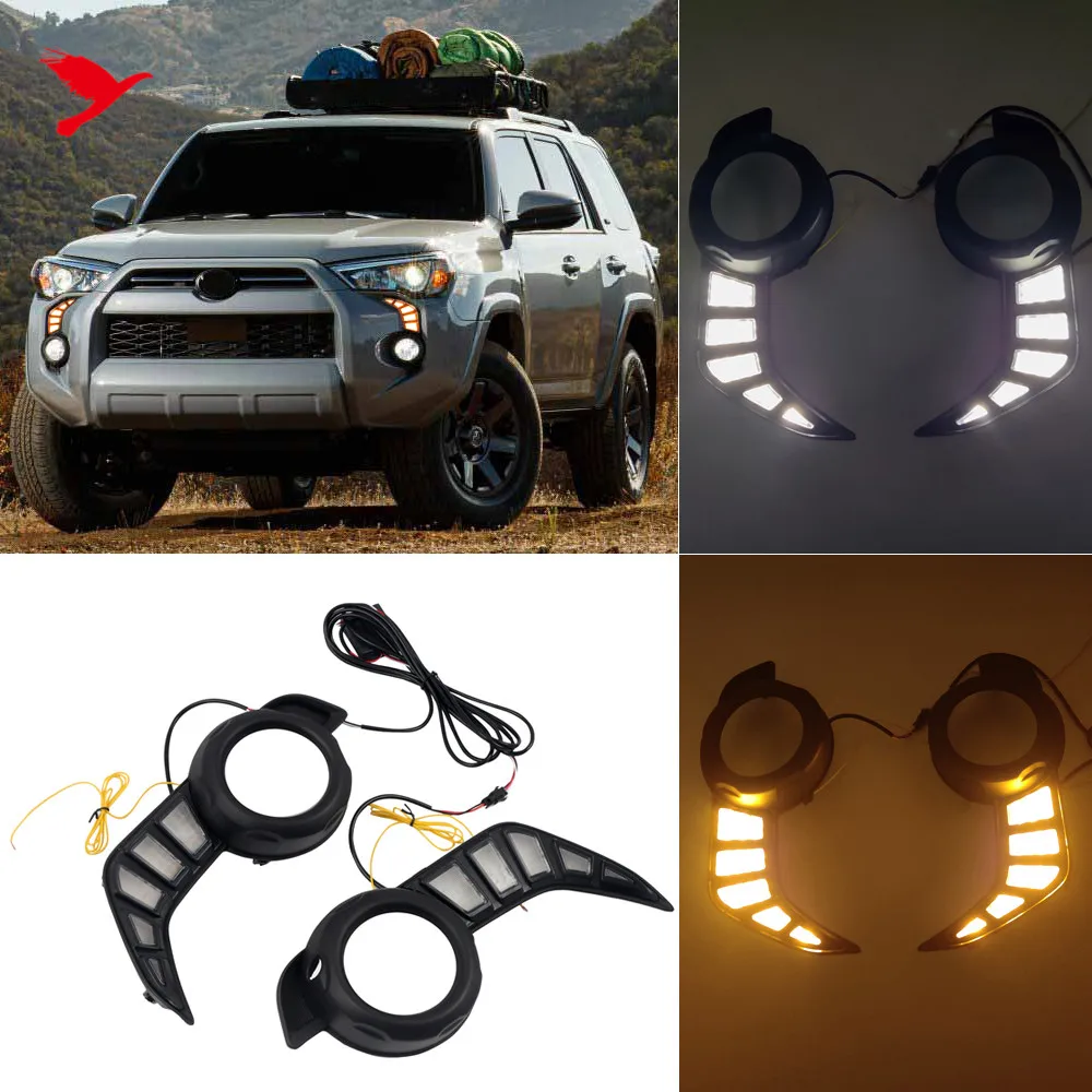 Для Toyota 4runner 2014-2020 автомобиля внешние аксессуары передняя противотуманная фара LED DRL Противотуманные фары 1