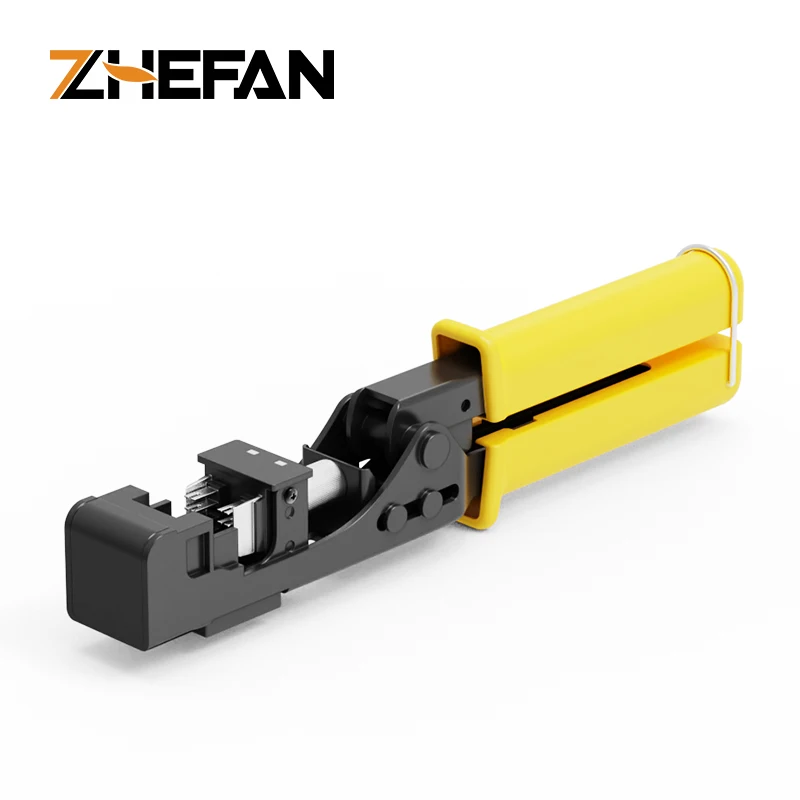 ZHEFAN 90 Degree Rj45 Keystone Jack Crimping Terminal Hand Tools With Ergonomic Handle