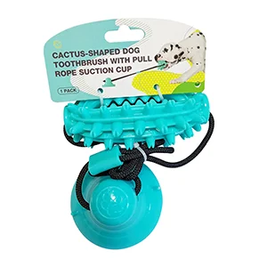 
High Quality Rubber Pet Jagged Balls Teeth Grinding Single Suction Cup Chew Dog Toys 