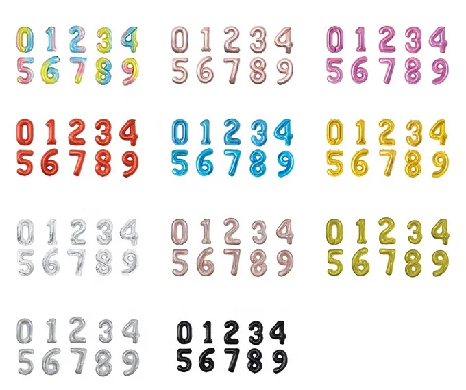 Manufacture 40 inch number balloon inflatable foil helium balloon big party balloon decoration