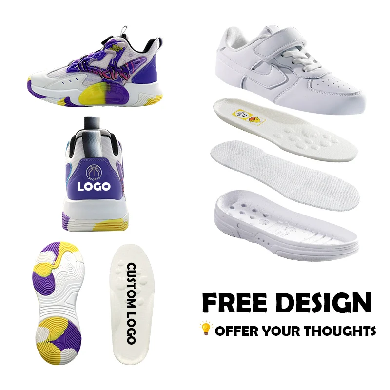 G.DUCK COOL Wholesale Custom Kids Casual Shoes Cushion Girls Boys Fashion Breathable Sneakers Children White Sport Shoes