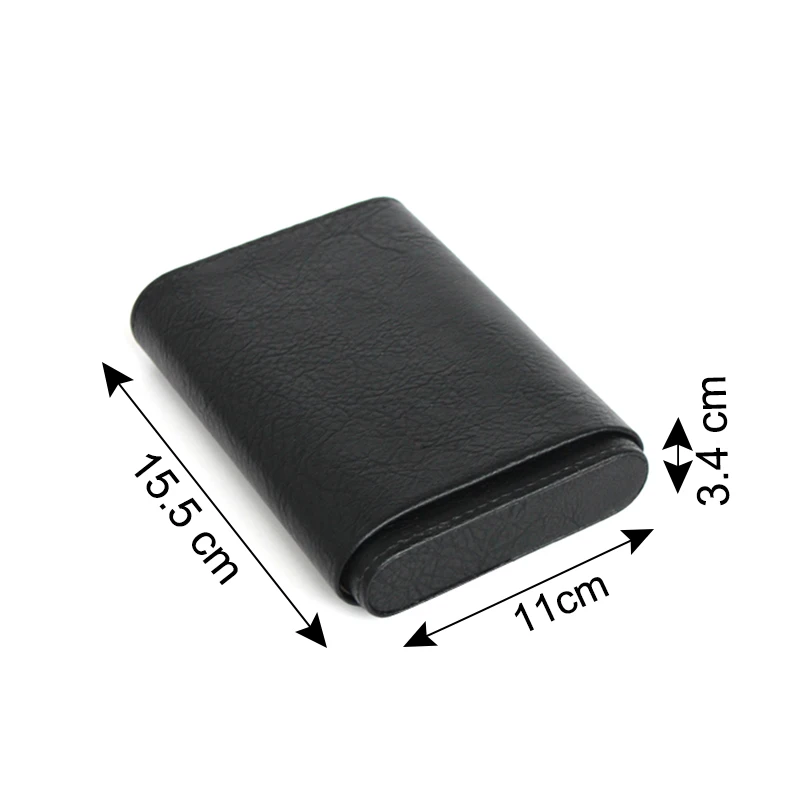 made in china custom 4-5ct leather black portable cigar humidor case wholesale smoking gift set travel cigar case