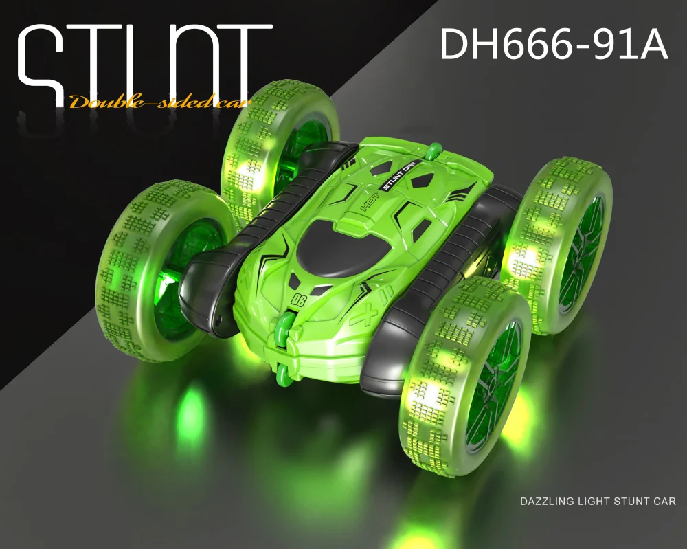 3 color mixed shatter-resistant double sided 2.4G remote controlled high speed drift car with light