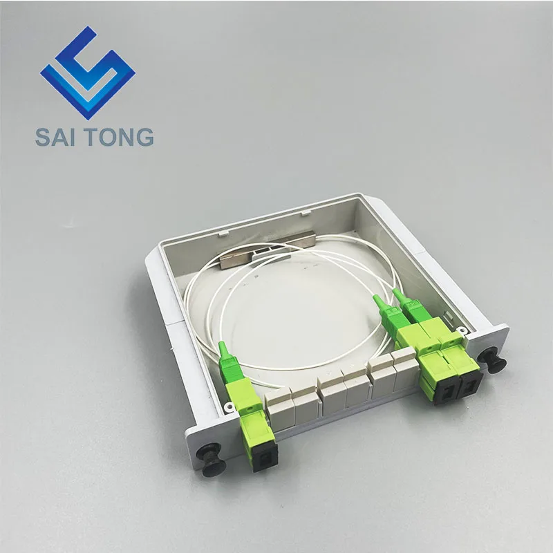 1:2 SC/APC Card PLC fiber optical splitter card inserting splitter waterproof SC UPC LGX box cassette type splitter