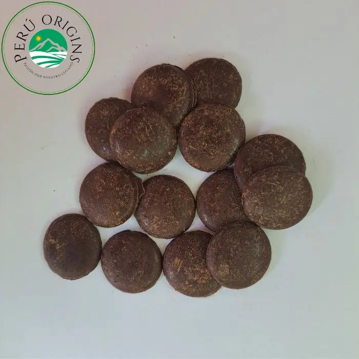 Excellent Quality 65% 70% Wholesale Cacao Cocoa Coins Organic Dark Chocolate Wafers With Sugar Cane From Peru
