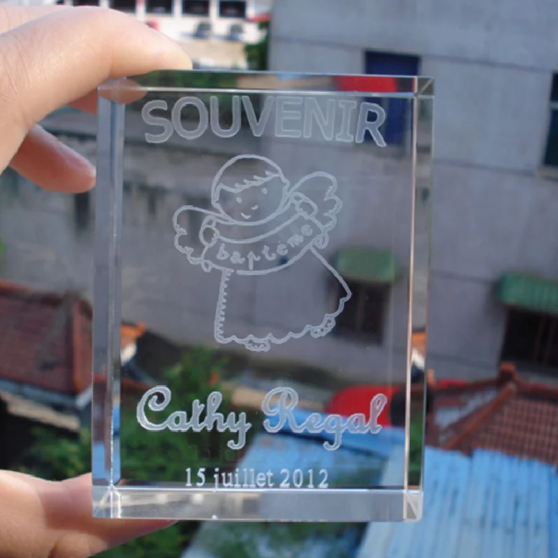 Christ Baptism Crystal Cube Baby Shower Favors Bomboniere Baby Christening Gift