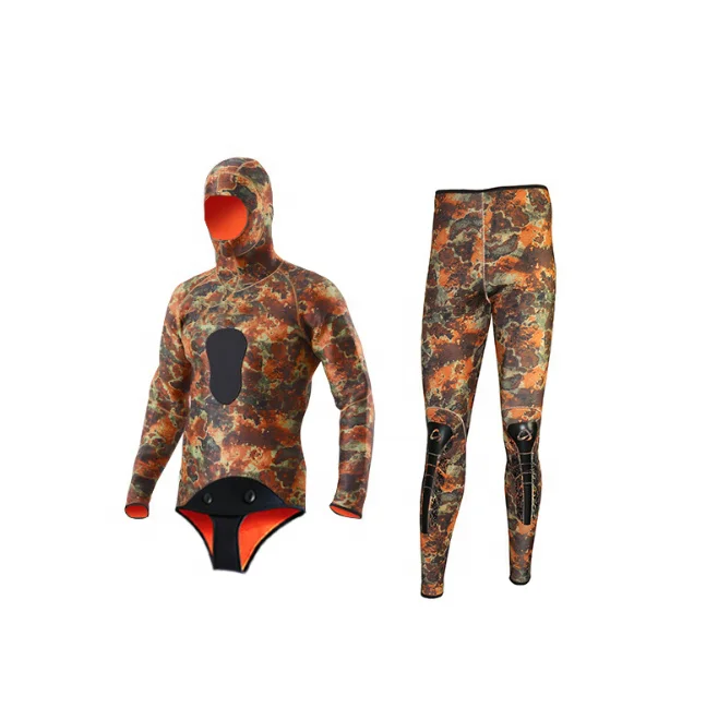 5mm camo Amazon Spearfishing Wetsuit Diving Suits Hood Wetsuits