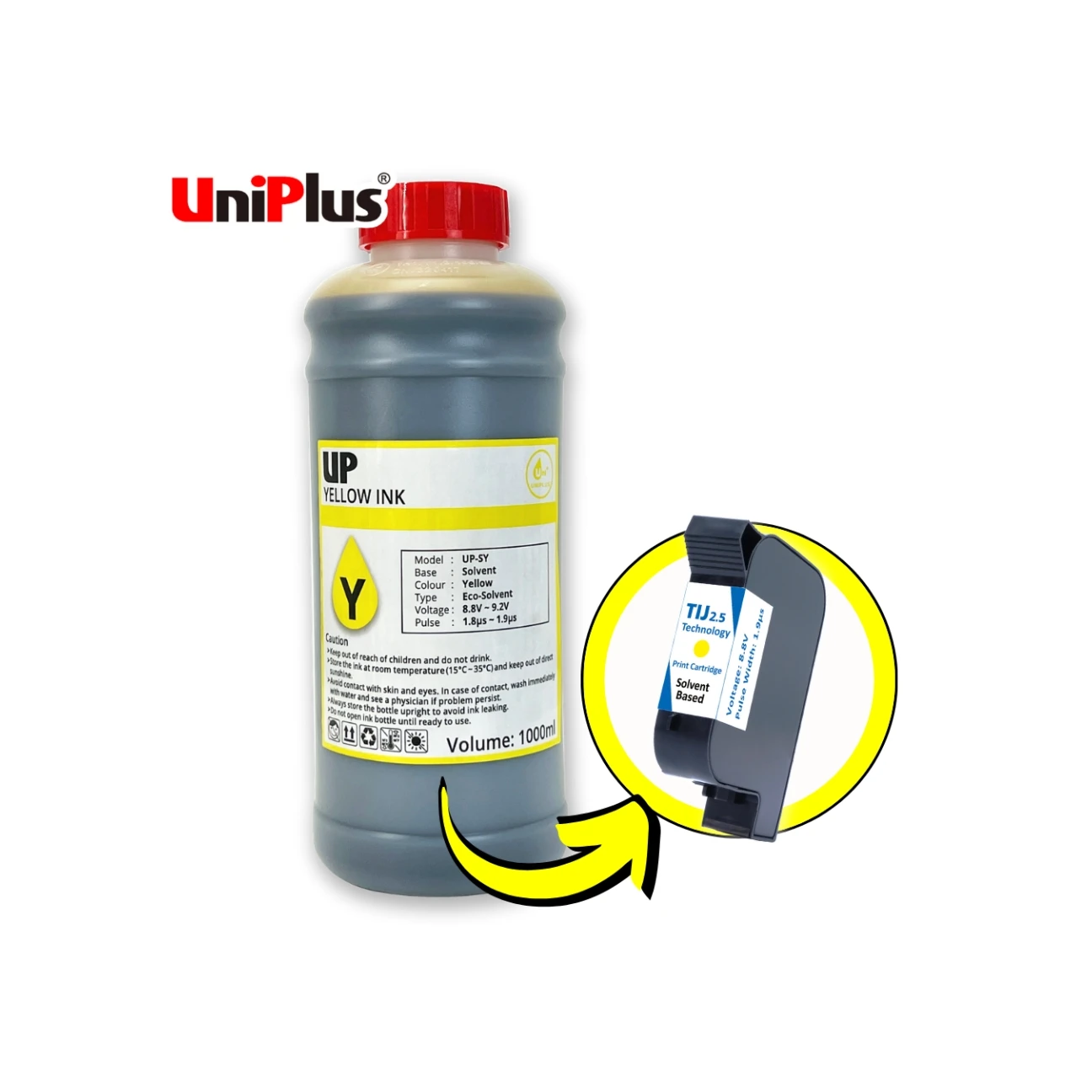 Top Quality Eco Friendly Solvent Based Yellow Purple Ink Refilled For Tij2.5 Inkjet Cartridge