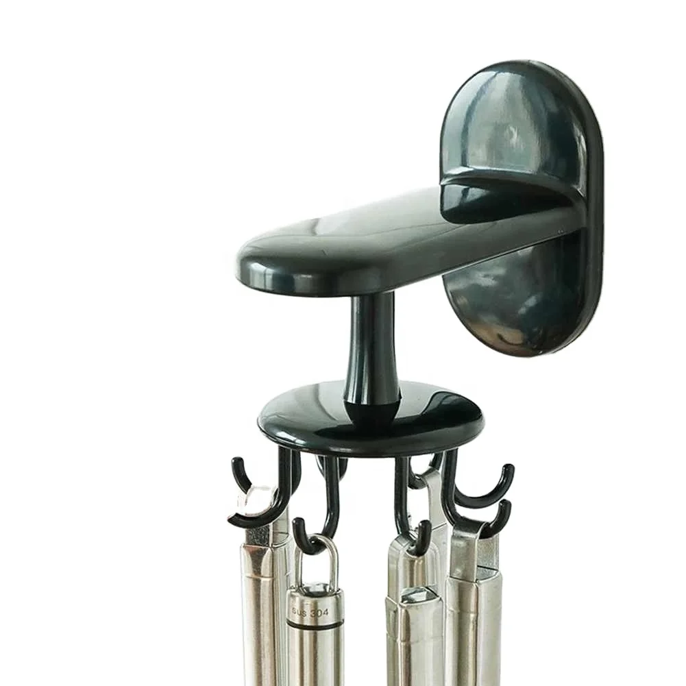 Ties Bag Hanger Hanging Racks 360 Degree Kitchen Rotating Hooks Nail-free Holder Hanging Storage Rack Hanger