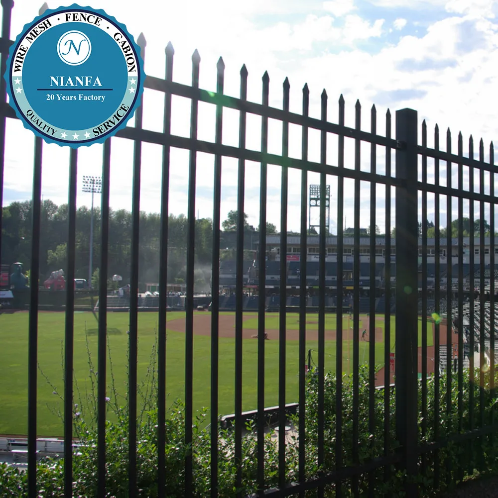 Custom Iron Pool Fence Metal Frame with Powder Coating Nature Pressure Treated Wood for Swimming Pool Fencing
