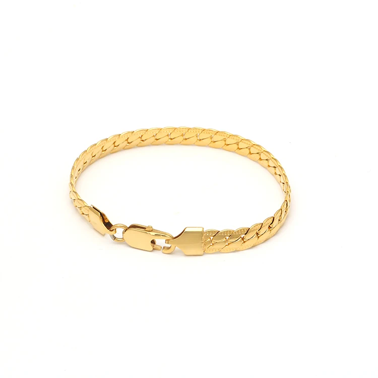 18K gold plated stainless steel Relief cuban Chain bracelet  hip hop jewelry