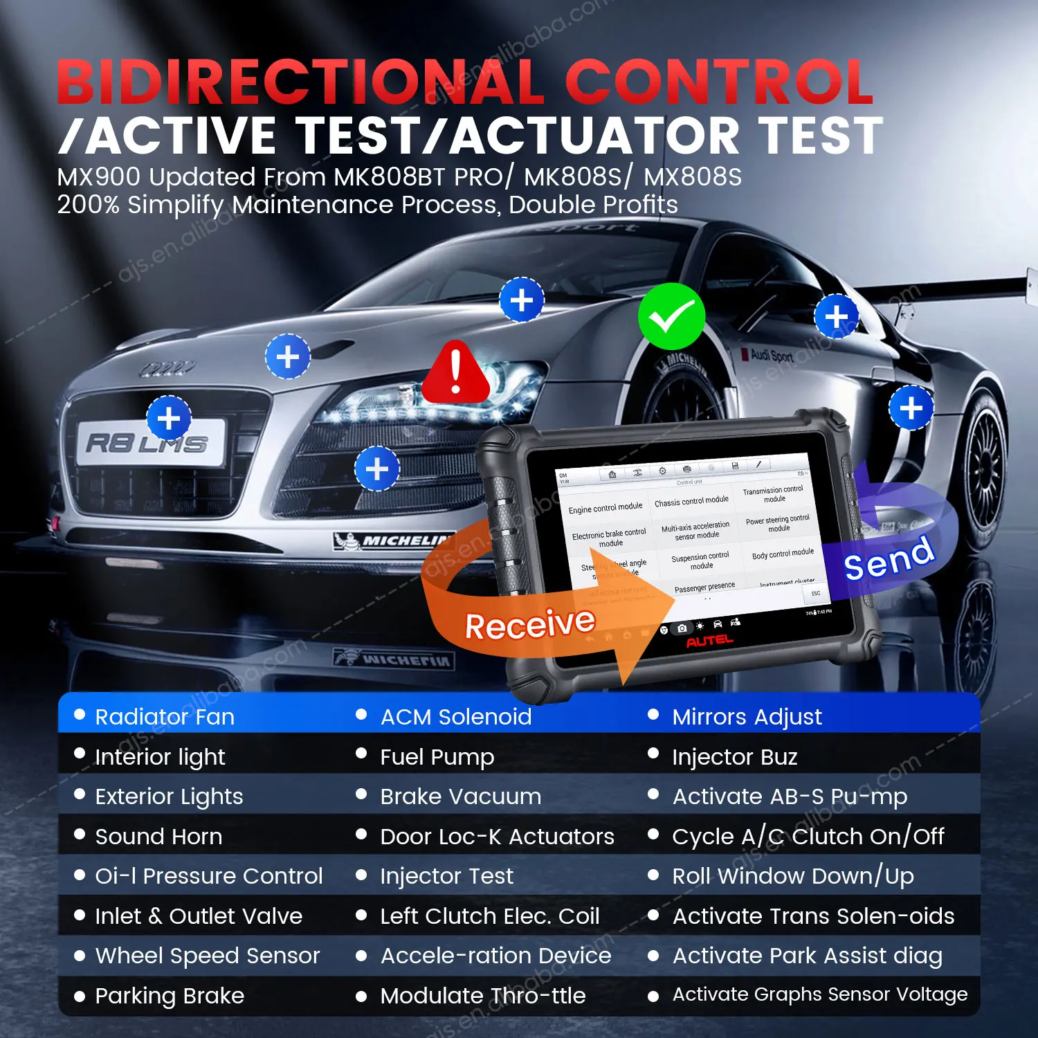 [US VERSION] Autel MaxiPRO MX900 Diagnostic Tool MX 900 808 808S Altar MP808S MP 808 Universal Vehicle OBD2 Scanner For All Cars