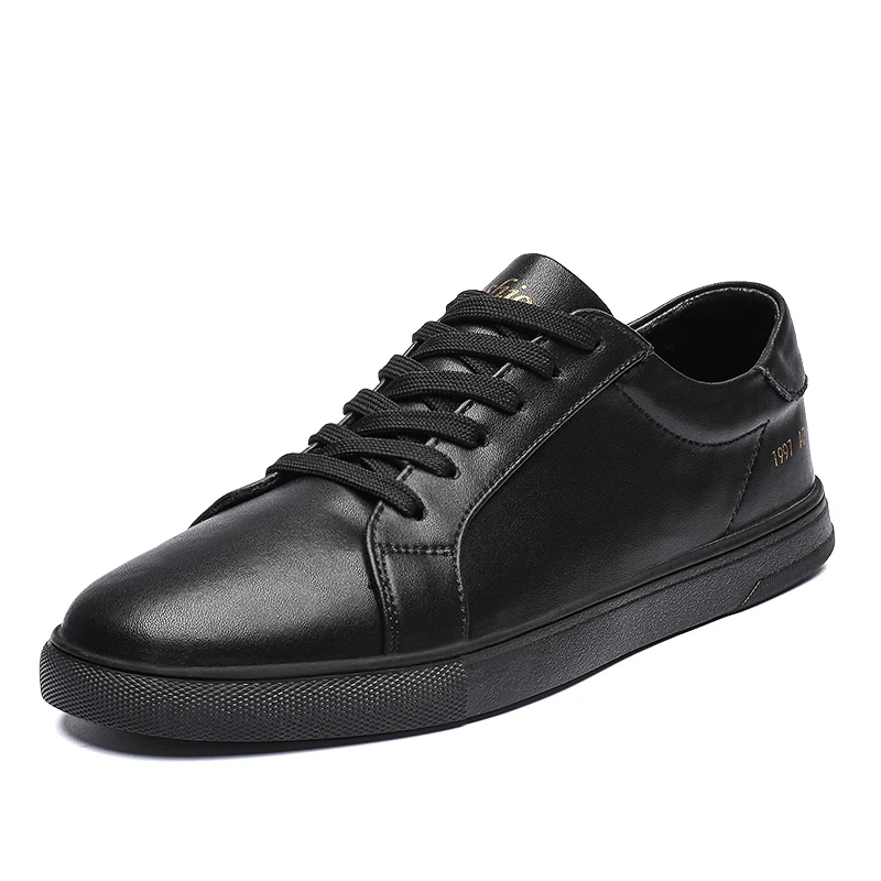 Blank All white and black genuine leather sneaker white men