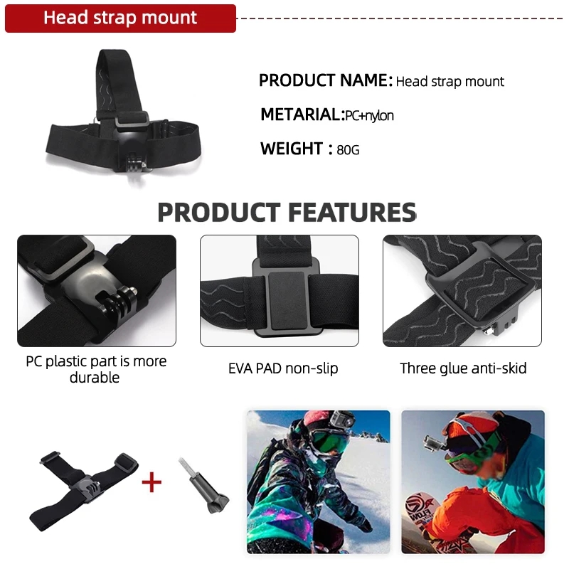 Kytuwy Accessories Universal Travel Bag Set Basic Accessory Sports Action Camera kit for GoPro Hero 10 9 8 4K