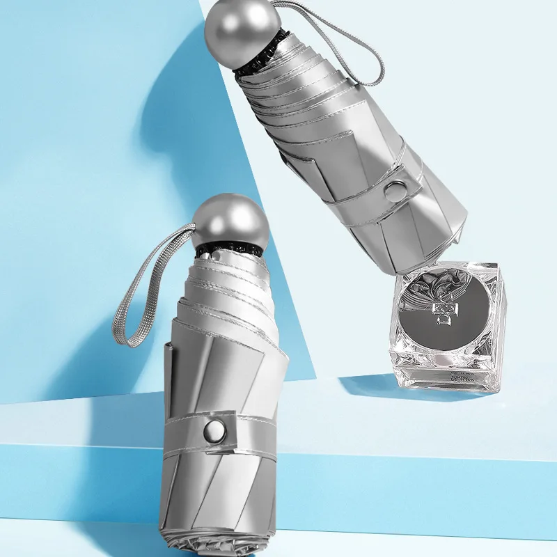 DD2659 Compact 5 Fold Umbrella For Rain Windproof Portable Sun Blocking UV Protection Ultra Light Weight Travel Umbrella