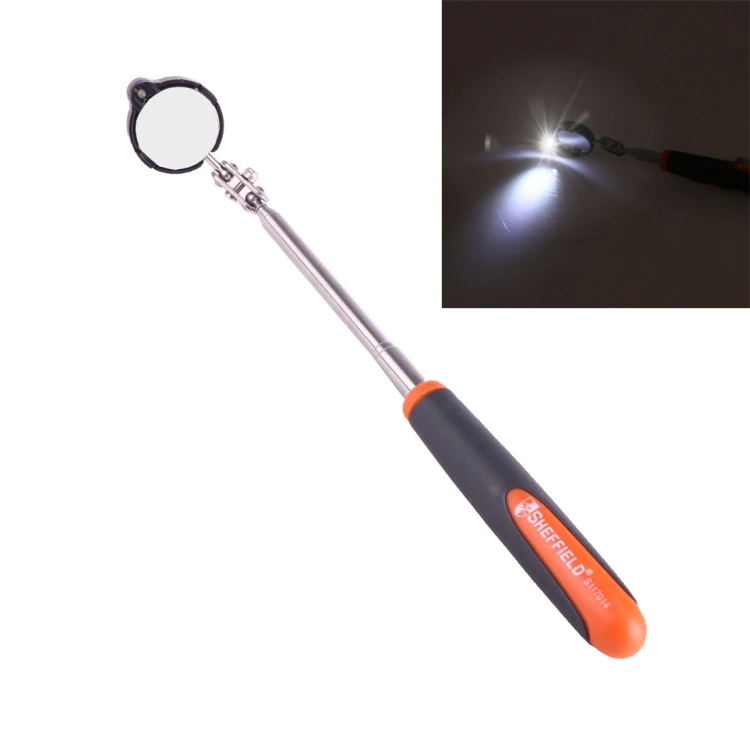 Retractable Vehicle Car Chassis Telescoping Inspection Mirror with 1 PCS 3mm LED Light, Mirror Diameter: 32mm