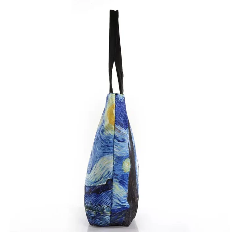 Blue Sky Reusable Durable Large Canvas Bag Cotton Canvas Tote Customizable Logo Printed Fashion Promotion Gift or Shopping Bag