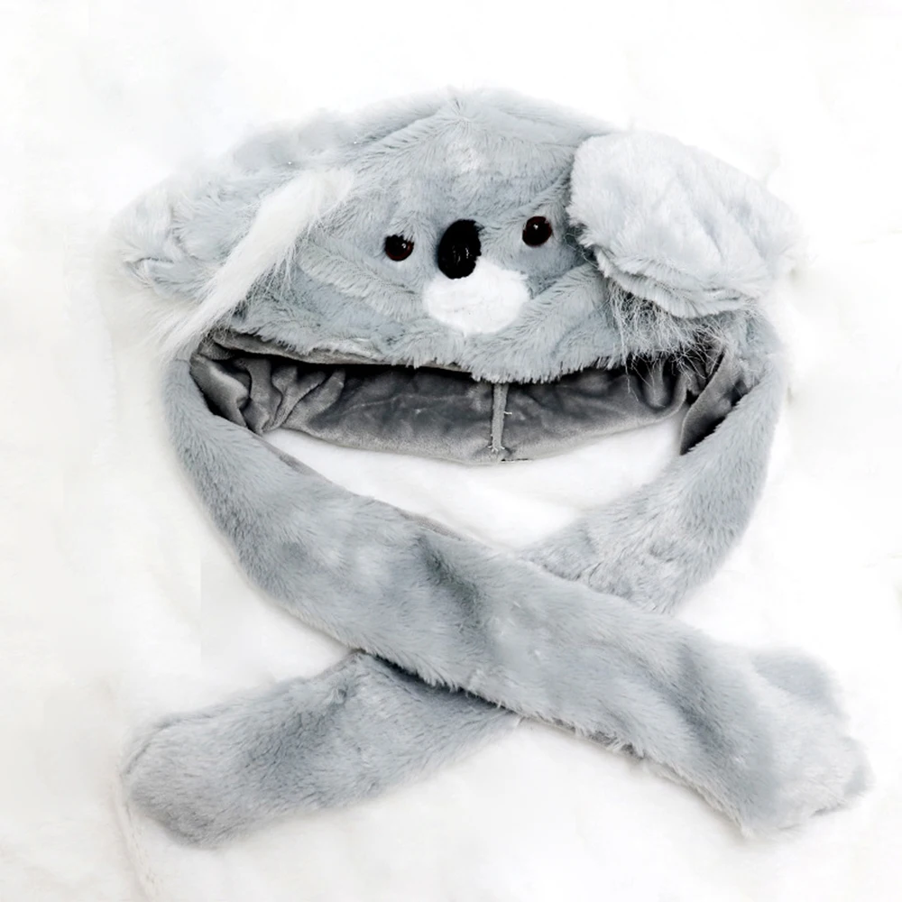 Soft Hand Pinching Plush Moving Gift Funny Toy Girls Cartoon Rabbit Ear Jumping Up Baby Cute Bear Winter Women