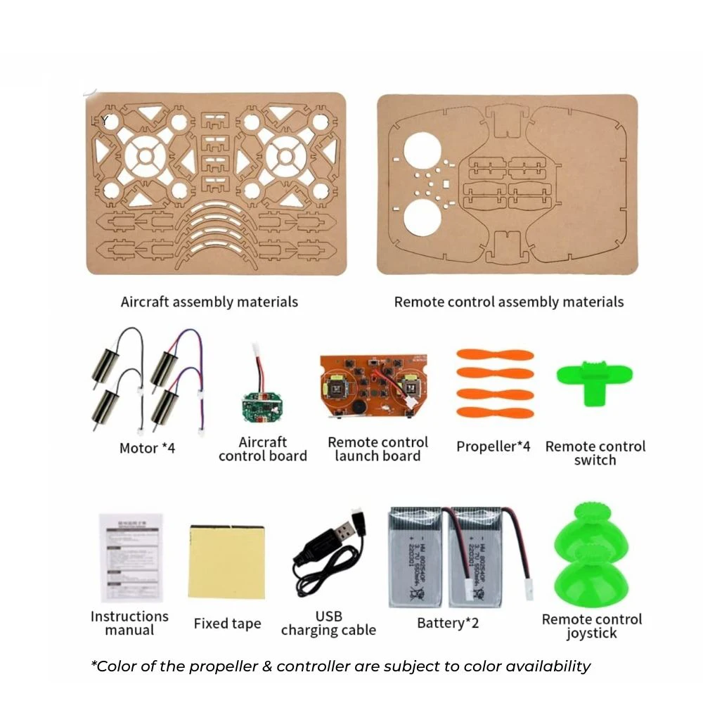 DIY Wooden Building Drone Quadcopter Assemble RC Drones Kit Set Creative Toy Education For Students Teaching Kids