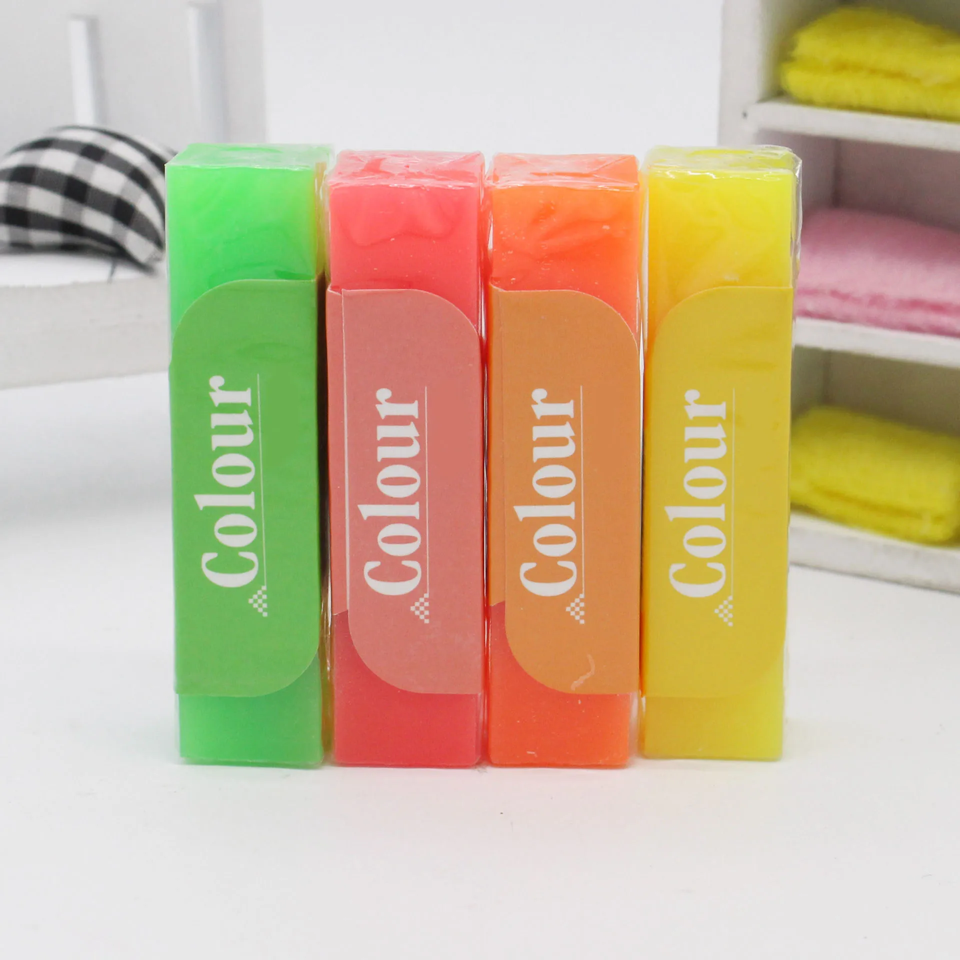 Hot Sale Customized Cute Square TPR Eraser Colourful School Office Pencil Rubber Promotional Stationery