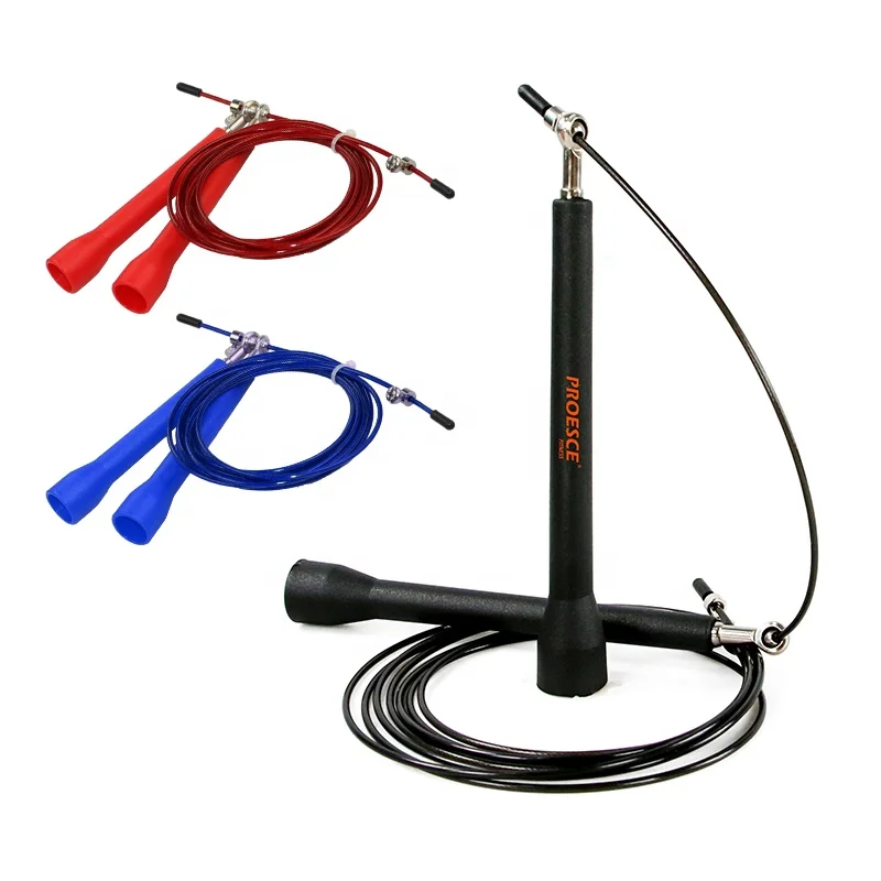 Custom Logo 3m Steel Wire Rope 18cm Pp Handle Versatile Ball Bearing Speed Plastic Rope Jumping Skipping Jump Rope For Fitness