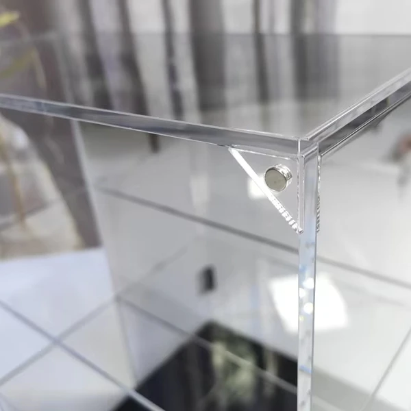3-Tier Transparent Showcase Display Jewelry Cabinet With Lock Acrylic Display Case With Megntic Door