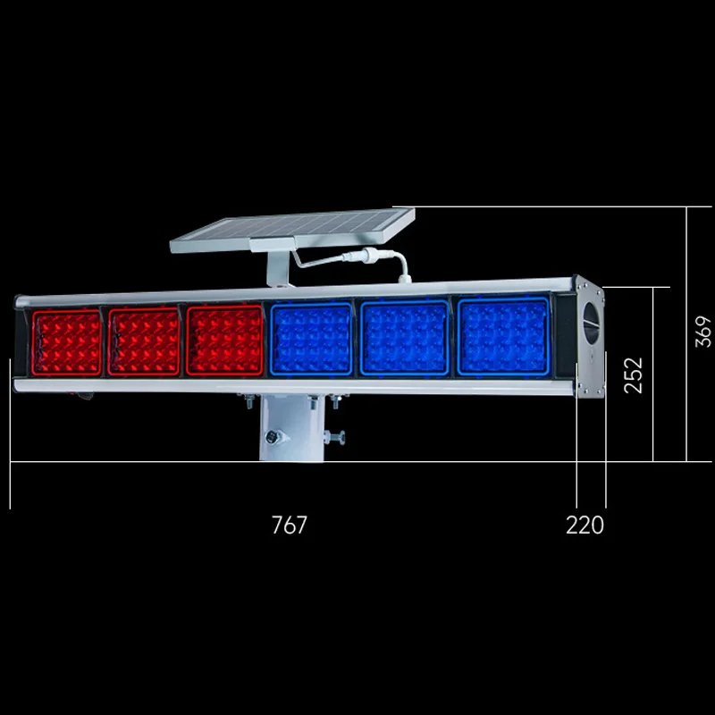 Emergency Traffic Light Solar Single Double Side Led Traffic Signal Warning Light