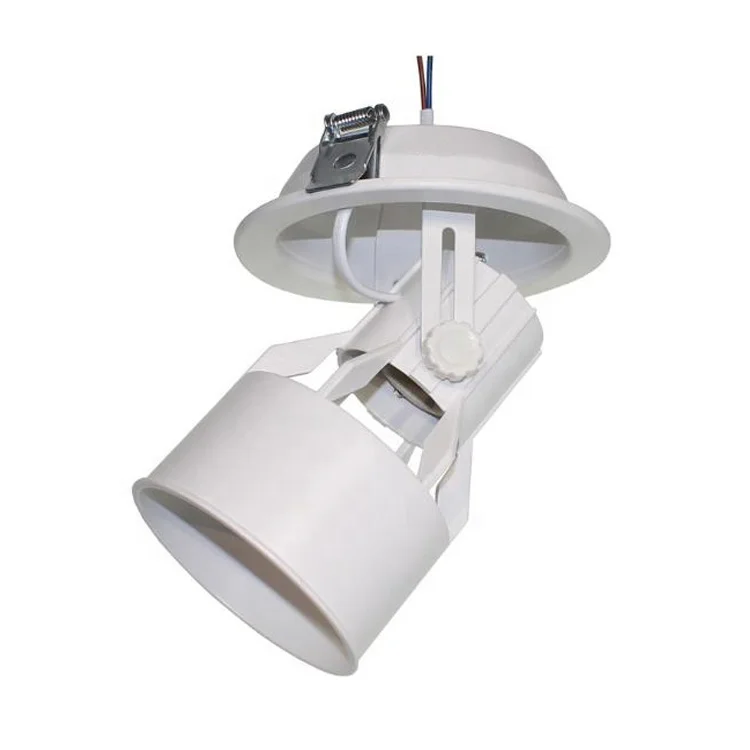Adjustable Angle Recessed Downlight Fixture Matching PAR30 Light Souce White Housing E27 Socket Ceiling Lamp Holder