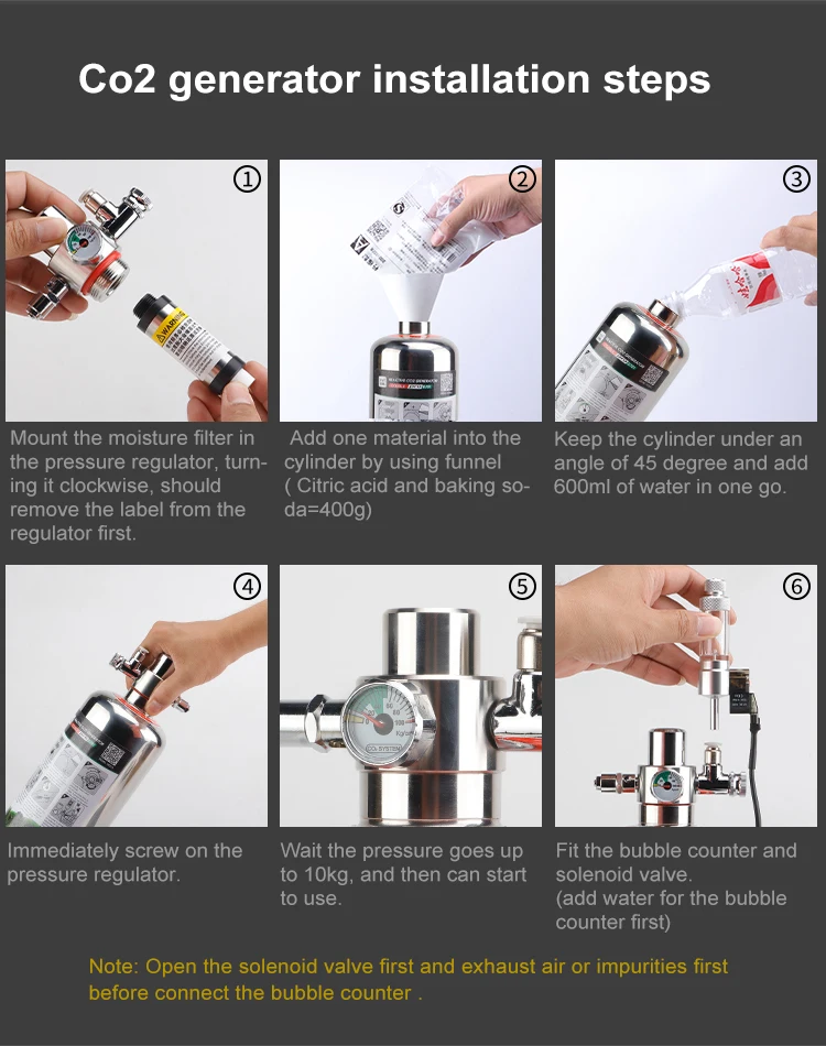 Shanchuan aquarium DIY CO2 Generator System Kit With Pressure Adjustment Water Plant Fish Aquarium Co2 Valve Co2 gas cylinder