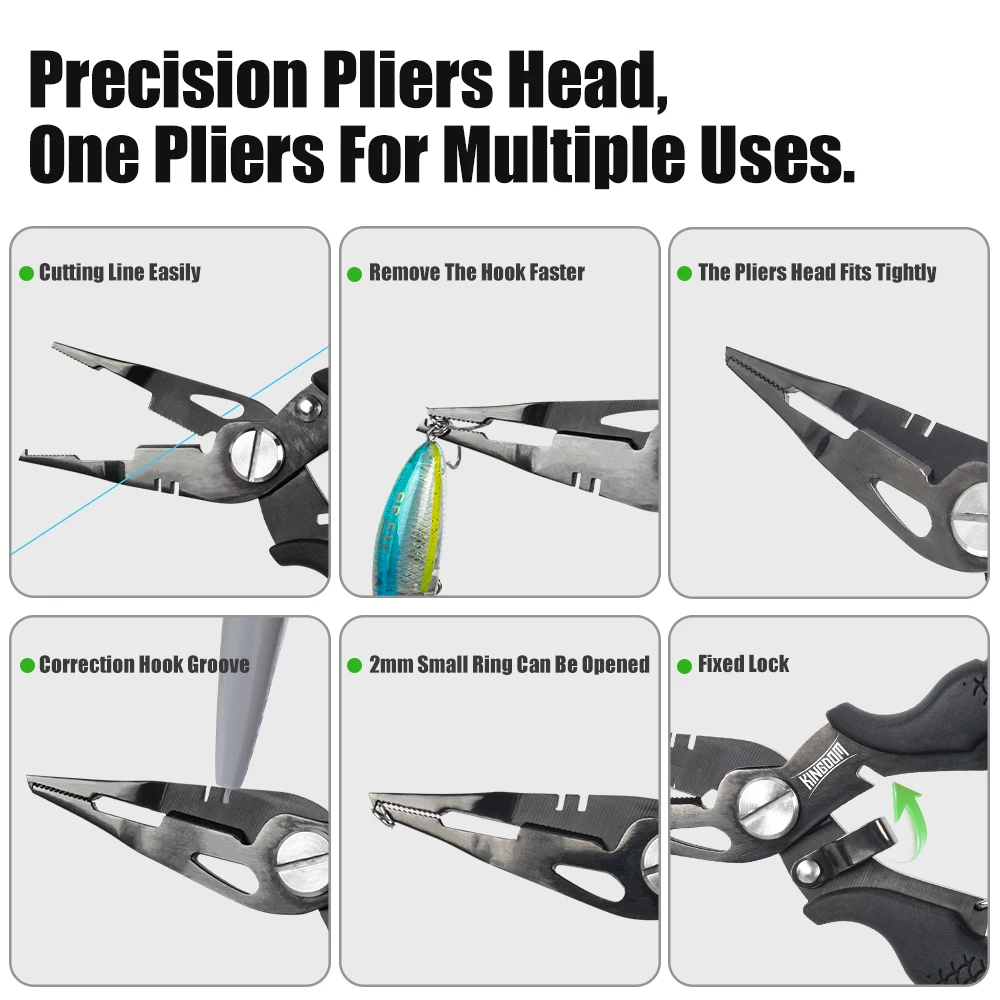 Kingdom Multifunction Fishing Plier Scissor Braid Line Lure Cutter Hook Remover Steel Fishing Tackle Tools for Sale