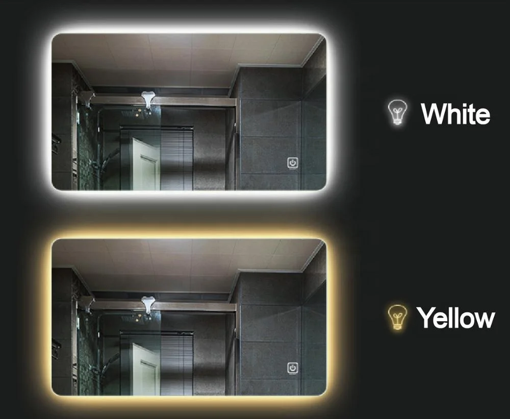 Customized Vanity Mirror Large Dimmable anti-fog wall mounted makeup mirror led light smart bathroom mirror