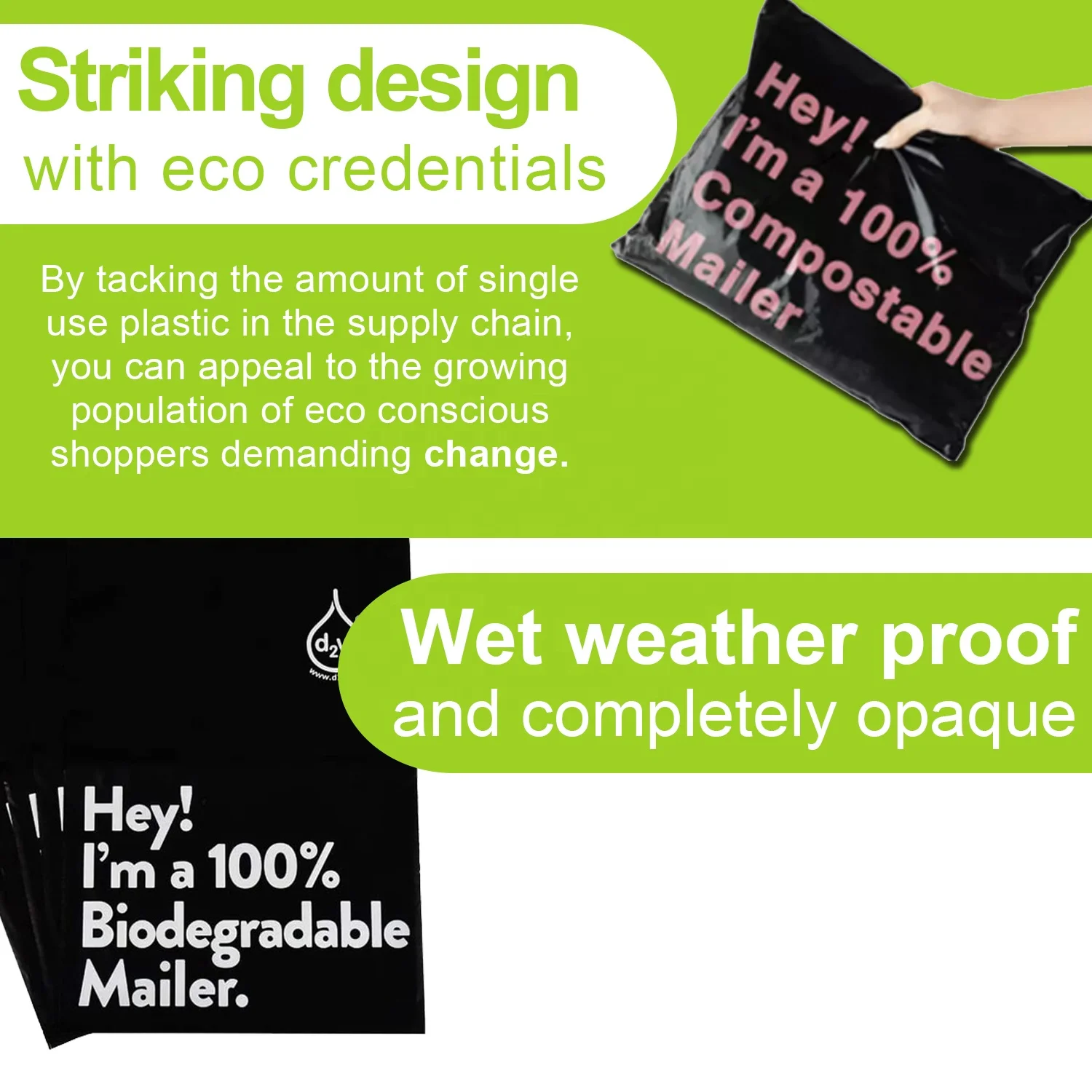 custom logo printed compostable corn starch PLA envelope mailer clothing packaging biodegradable mailing bags