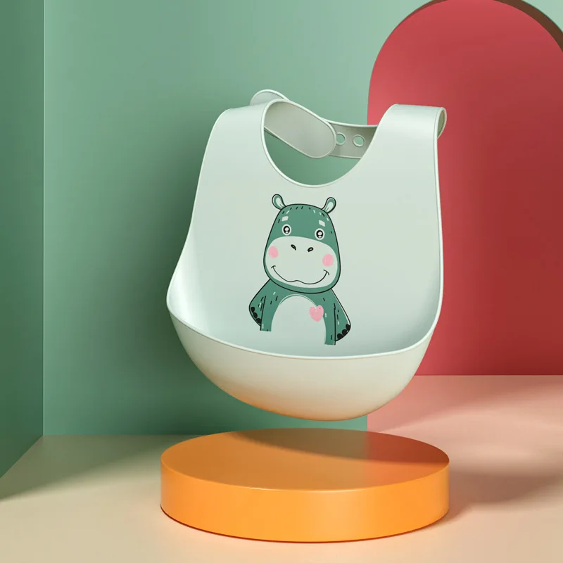 Customizable Silicone Baby Bib Adjustable Sizes To Fit All Infant Soft Waterproof Silicone Baby Bib With Food Catcher Baby Bibs