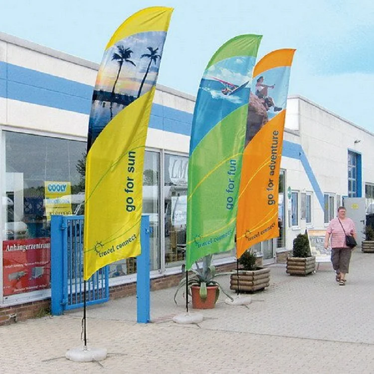 Promotion Feather Flag Flying Flags and Banners Custom advertising feather bow bali beach flags
