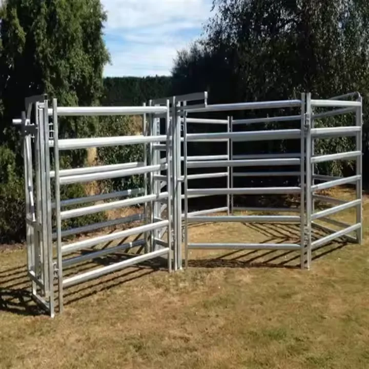 Security Fence Cattle Horse Cheap Used Farm Style Galvanized Steel Metal Tube Powder Coated Pressure Treated Wood Nature Sale