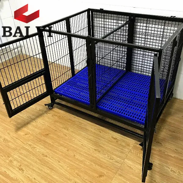 Baiyi Direct Sale Heavy Duty Square Tube Dog Cage With Wheels