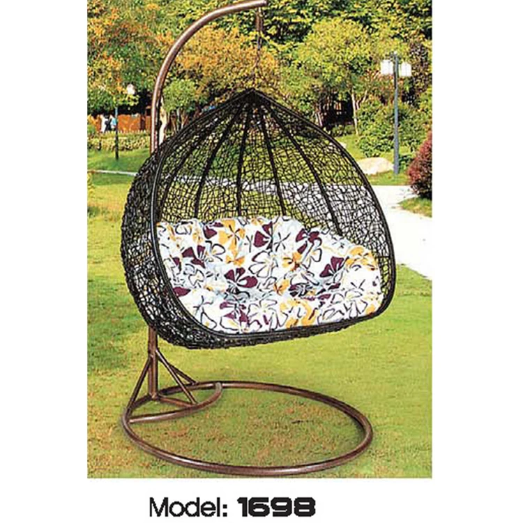 Nice double rattan swing chair outdoor patio hot sales pe rattan swing hanging chair, swing chair egg hanging double size