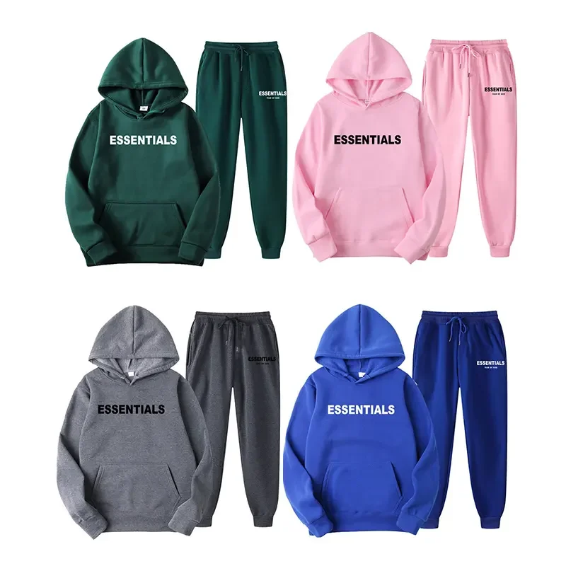 Blank Tracksuits Custom Logo Hoodie and Jogger Set Custom Sport Wear Oversized Plain Hoodie Sets