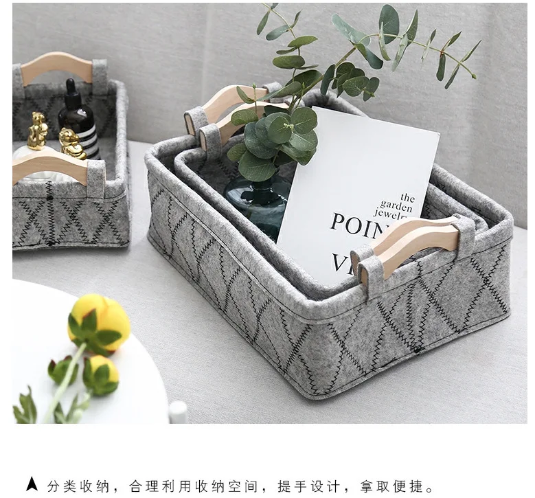 Eco-Friendly 100 Clothing Felt Storage Basket Collapsible Storage Organizer Folding Laundry Hampers Bins For Toys