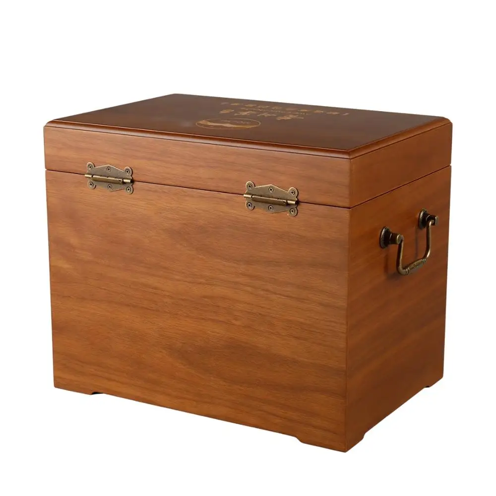 High Quality Luxury Big Custom Logo 6 Bottles Packaging Wooden Wine Box With Metal Handle