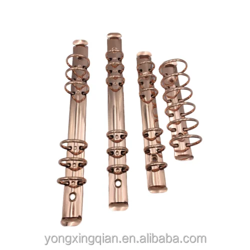 6 ring gold metal binder Custom A4 size A5 A6 hardware metal 6 ring binder mechanism gold for folder