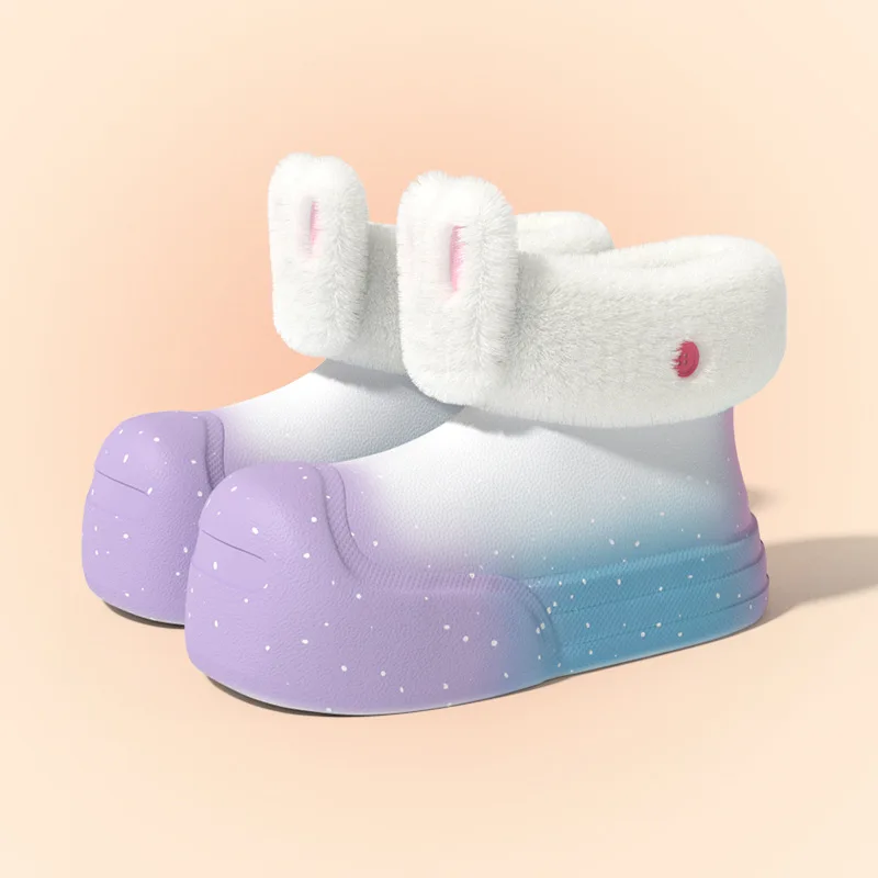 Женские детские непромокаемые сапожки с меховой подкладкой