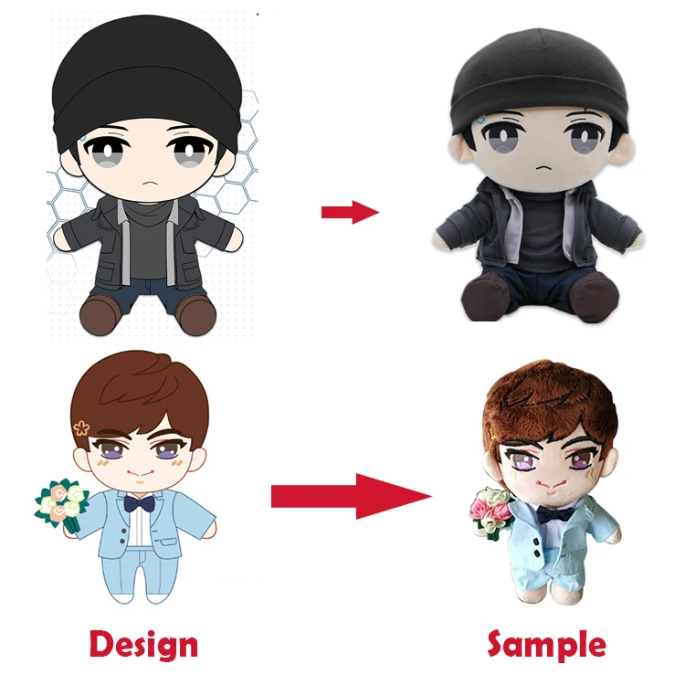 New Fashion Lovely Stand Up Custom Small Plush Dolls Custom Korean Star Doll Kpop Plush Idol Doll