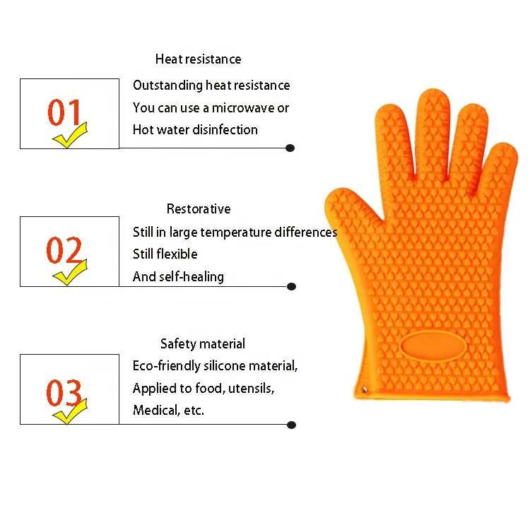 silicone grill glove Use as BBQ Meat Turner or Oven Mitts Insulation and anti-scald food silicone oven gloves