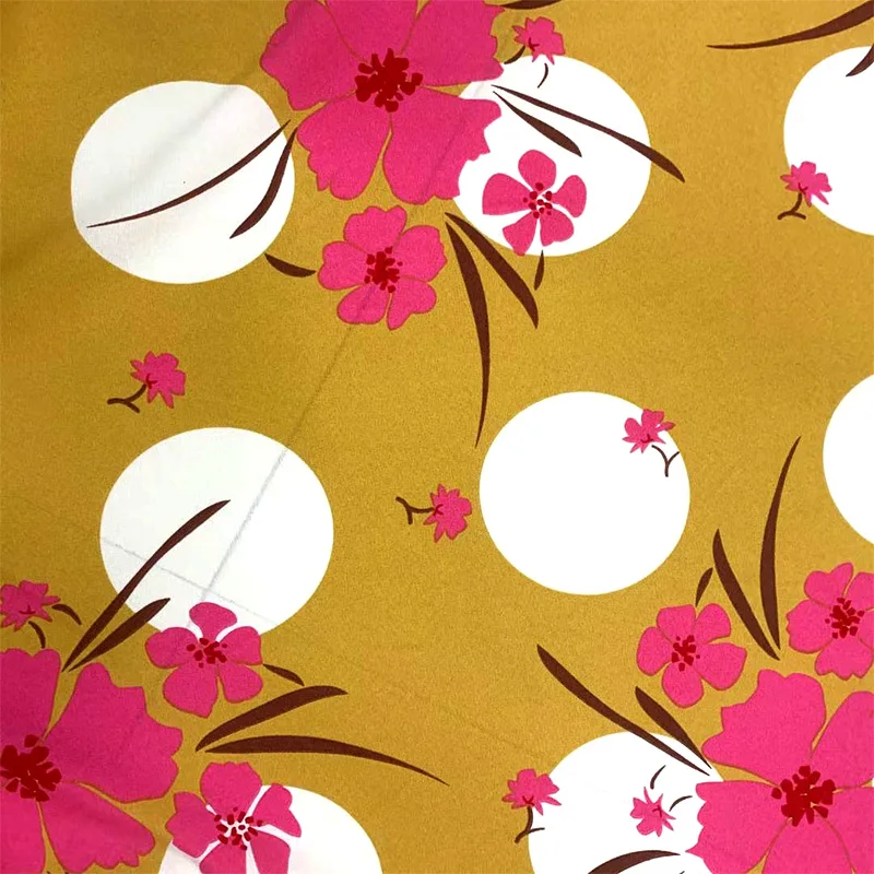 Woven 100% Polyester Fabric Satin Silk Printed Fabric For Skirt